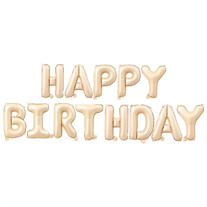 Happy Birthday Krem Renkli Folyo Balon