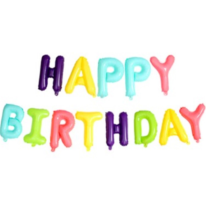 Happy Birthday Makaron Renkli Folyo Balon