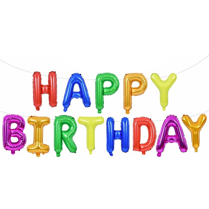 Happy Birthday Parlak Renkli Folyo Balon
