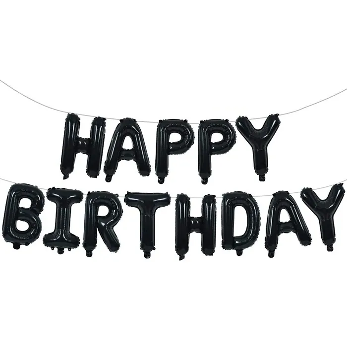 Happy Birthday Siyah Folyo Balon