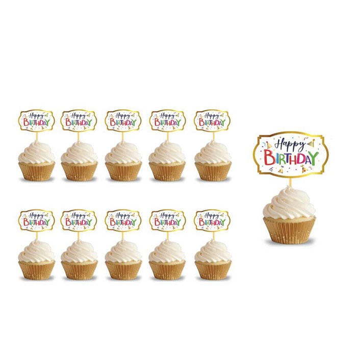 Varaklı Happy Birthday Kürdan Süs