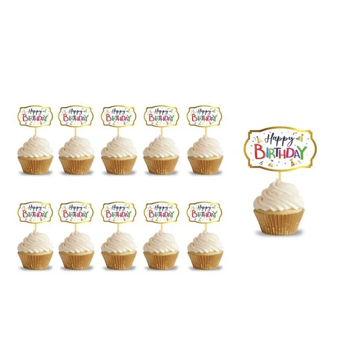 Varaklı Happy Birthday Kürdan Süs