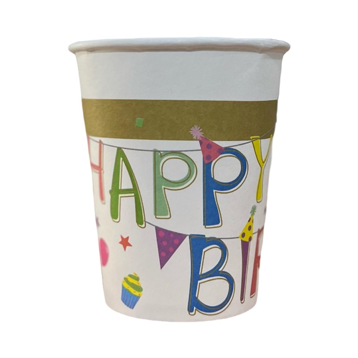 Happy Birthday Temalı Karton Bardak