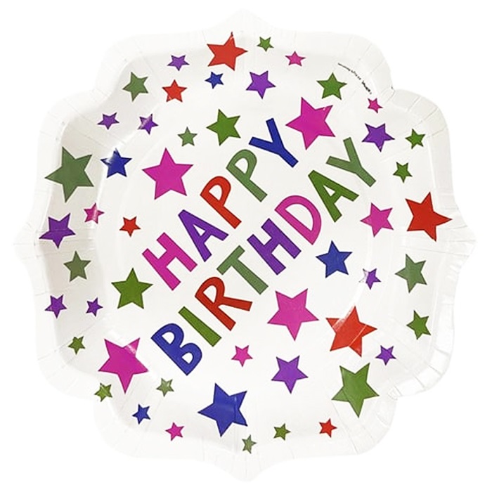 Happy Birthday Yıldız Karton Tabak