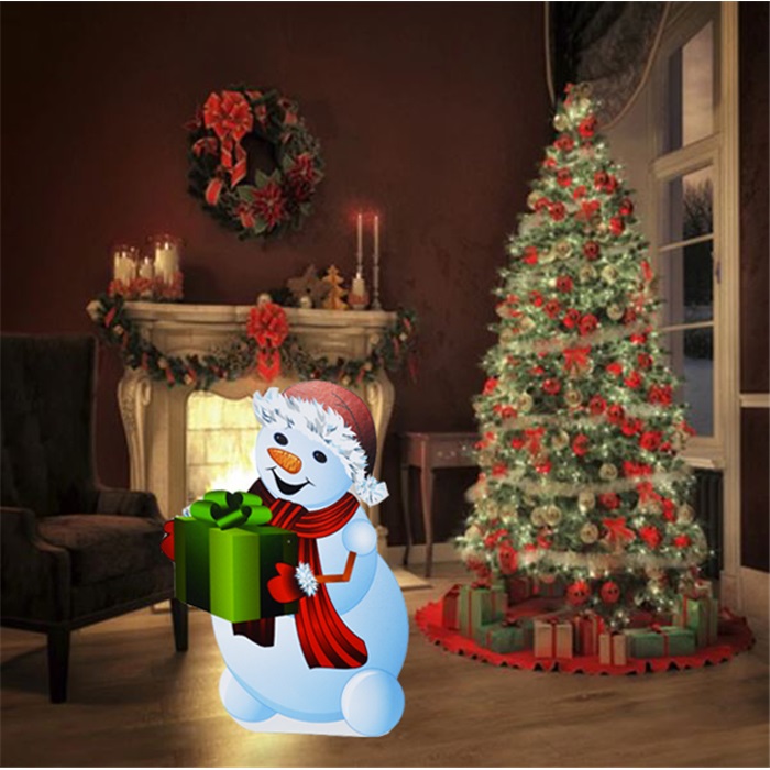 Hediye Paketli Kardan Adam Ayaklı Pano