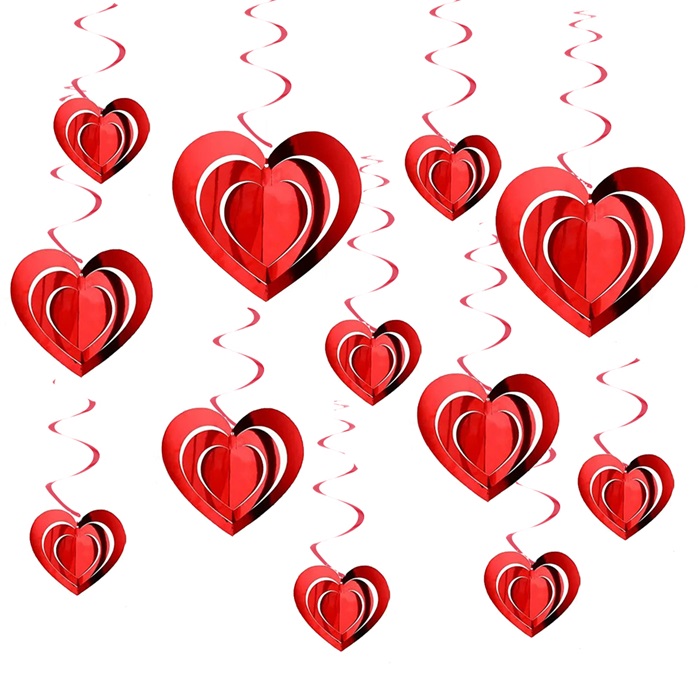 Helezon Kalp Tavan Süsü Kırmızı 3 Boyutlu