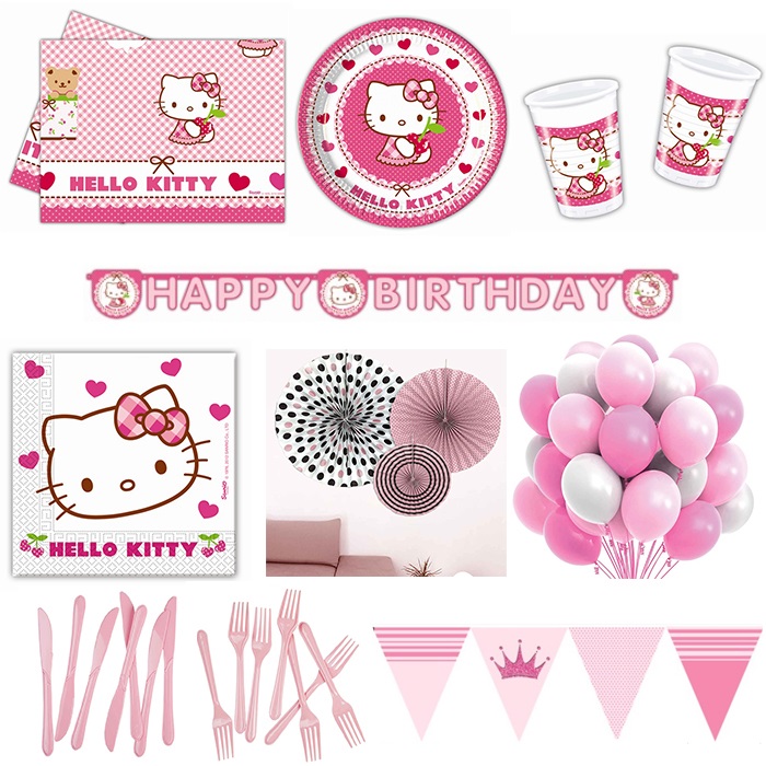 Hello Kitty Doğum Günü Parti Seti 16 Kişilik