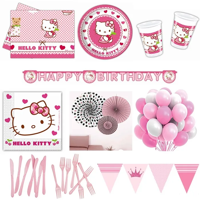 Hello Kitty Doğum Günü Parti Seti 16 Kişilik