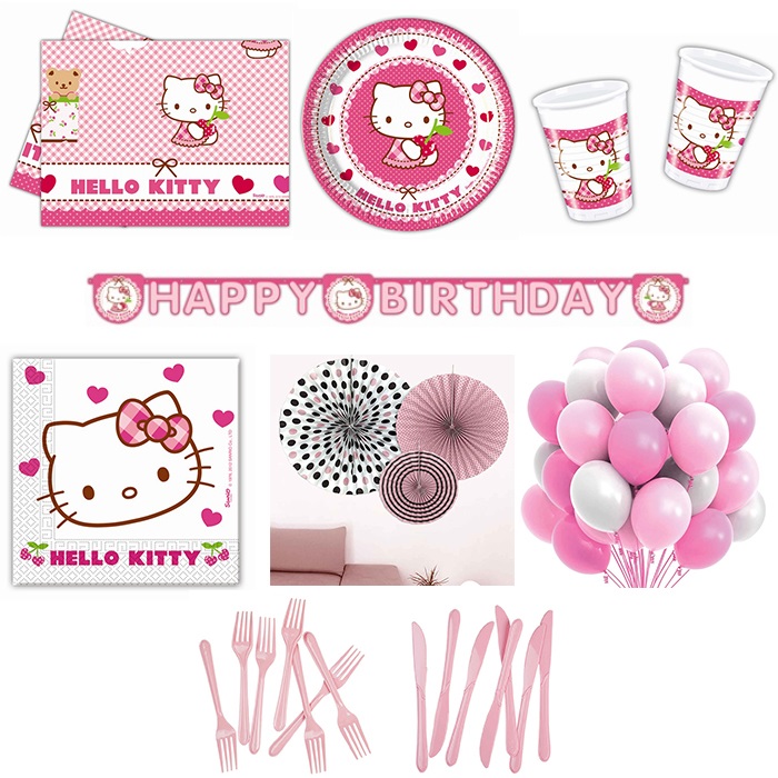 Hello Kitty Doğum Günü Parti Seti 8 Kişilik