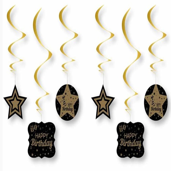 Gold Renkli Happy Birthday Asma Süs