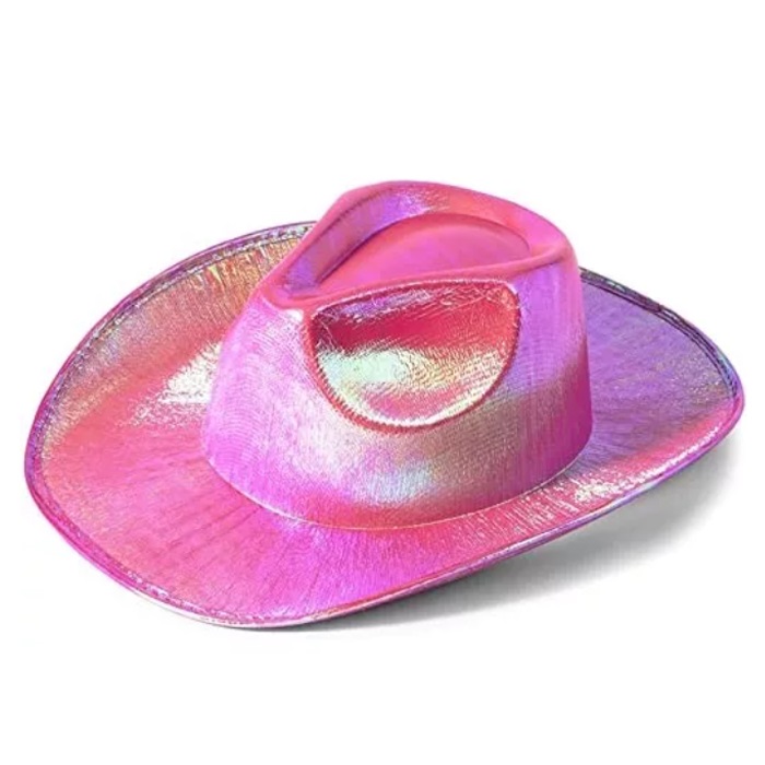 Hologramlı Kovboy Model Parti Şapkası Pembe