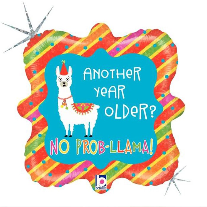 Holographic Lama Birthday Folyo Balon