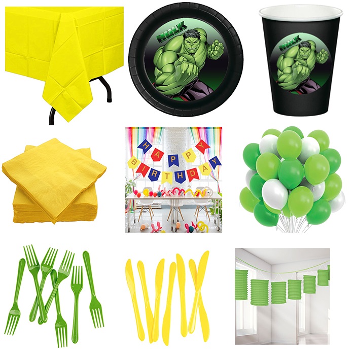 Hulk Temalı Parti Seti 16 Kişilik