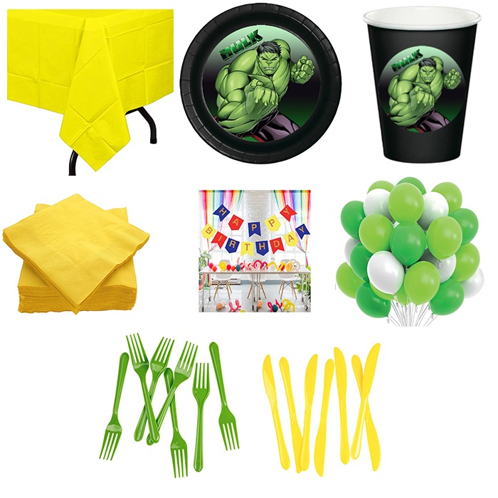 Hulk Temalı Parti Seti 8 Kişilik