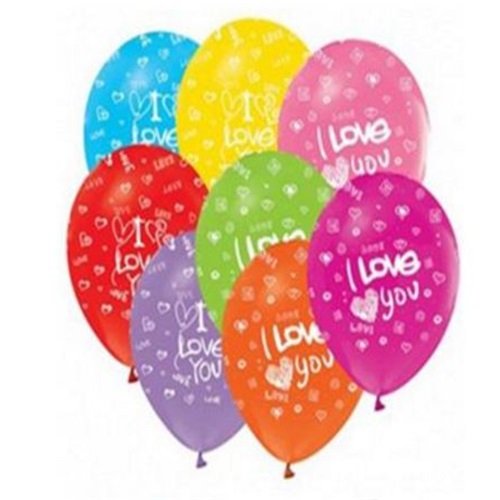 I Love You Kalp Baskli Latex Balon