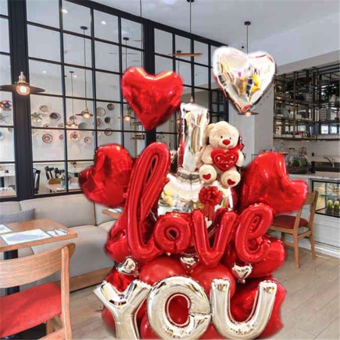 I Love You Ayıcıklı Balon Buket Aranjman