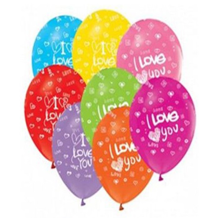 I Love You Karışık Renklerde Balon