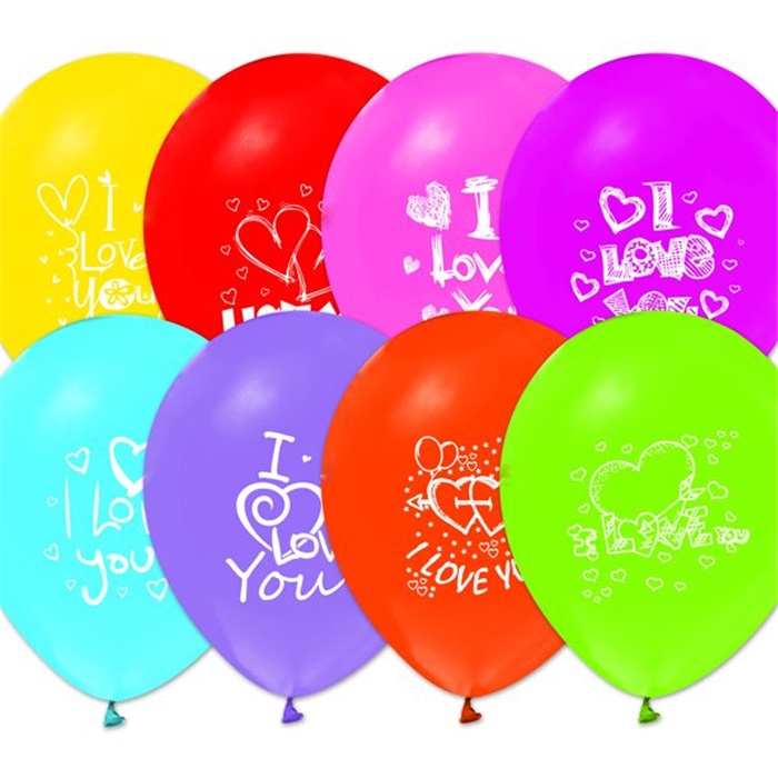 I Love You Karışık Renkli Balon