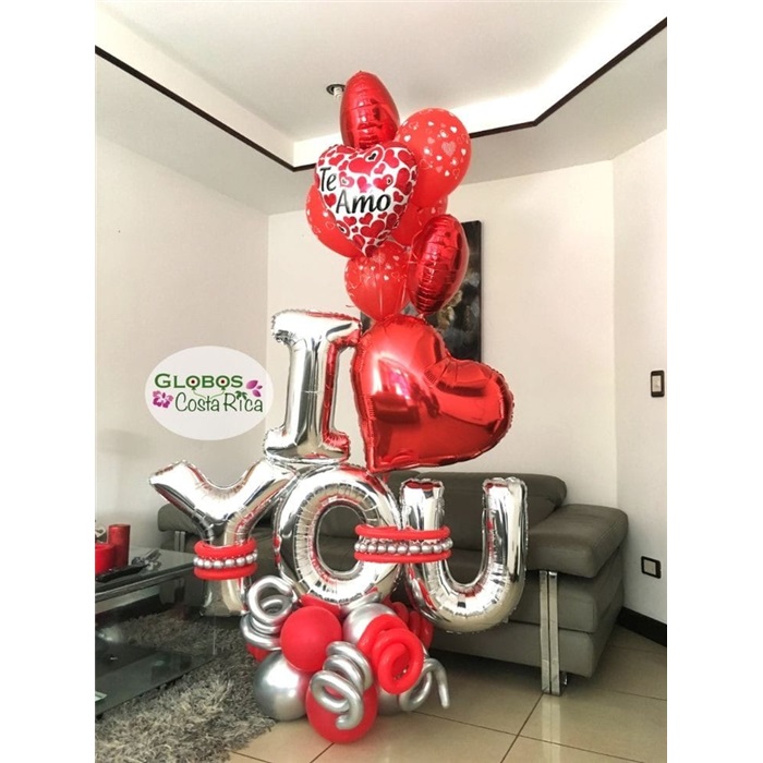 I Love You Konsept Balon Buket Aranjman