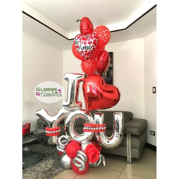 I Love You Konsept Balon Buket Aranjman
