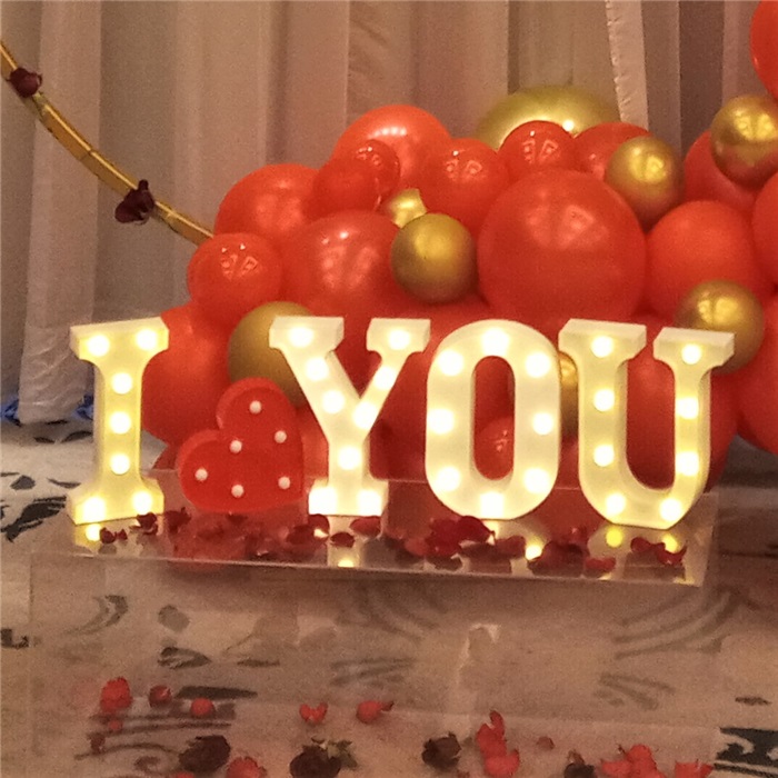 I Love You Led Işıklı Kutu Harf