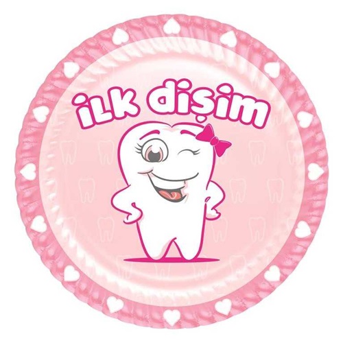 İlk Dişim Kız Kağıt Tabak