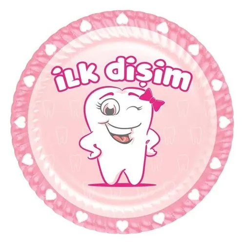 İlk Dişim Kız Kağıt Tabak