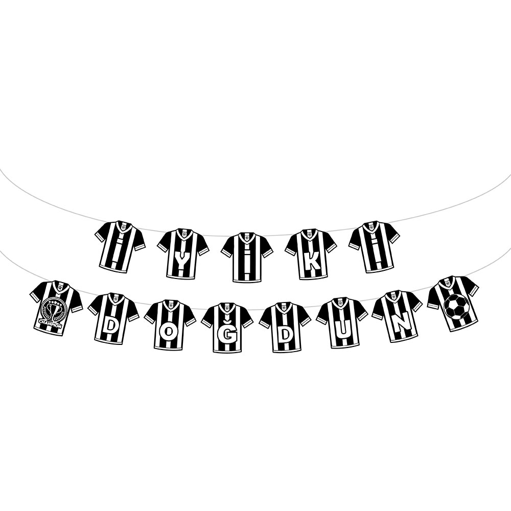 Champion Siyah Beyaz İyi Ki Doğdun Yazı