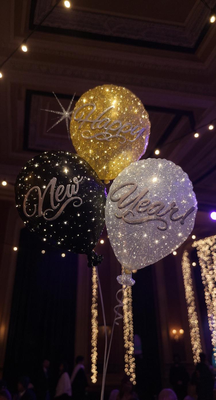 Yılbaşı Happy New year Balon Temalı Folyo Balon