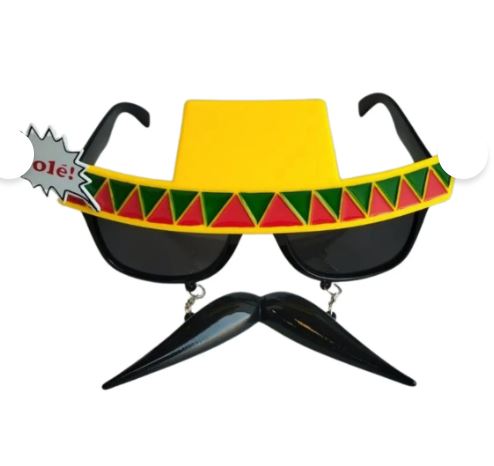 Sombrero Şapkalı Bıyıklı Parti Gözlüğü