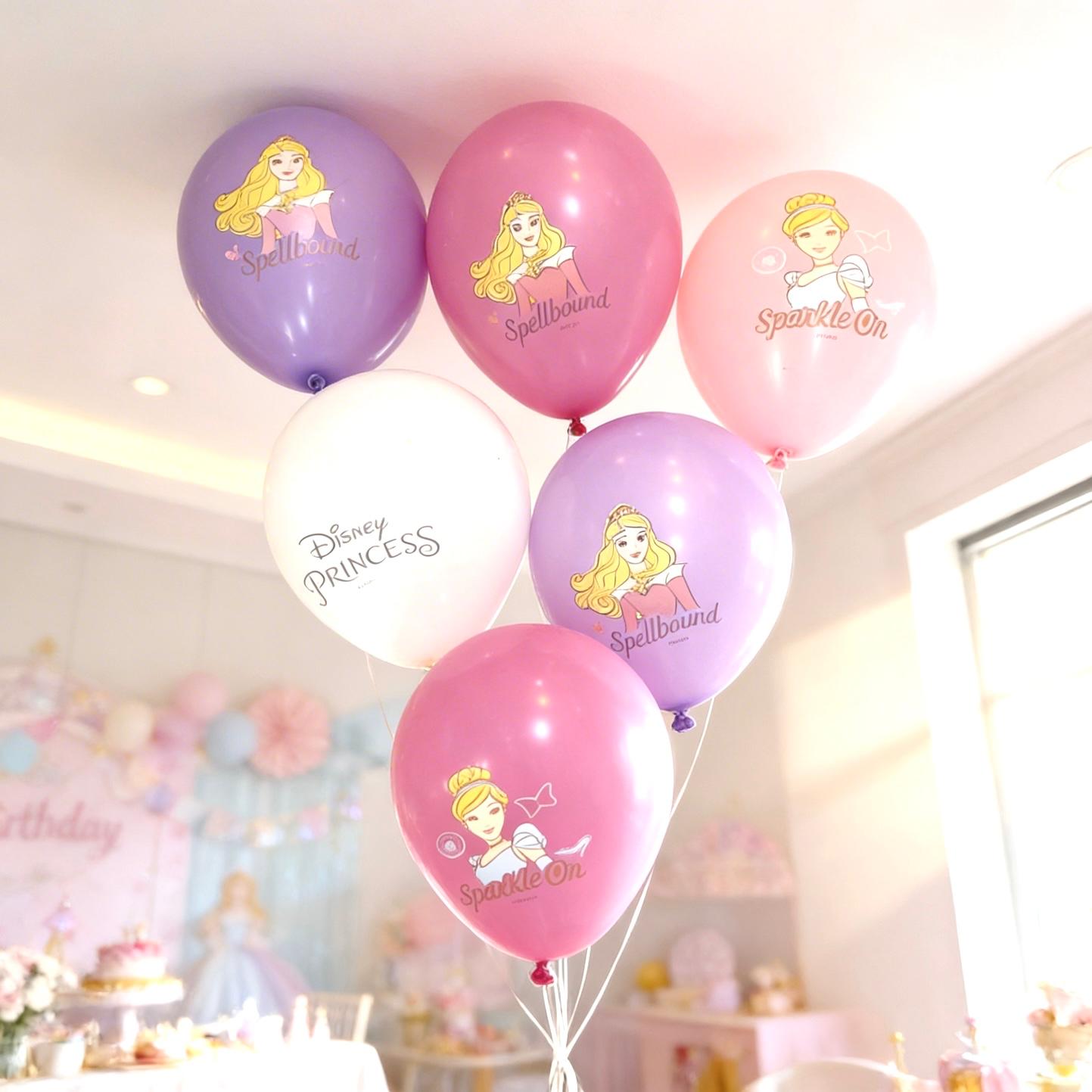 Prenses Temalı Lateks Balon 6 Adet | Prenses Doğum Günü Balon Seti