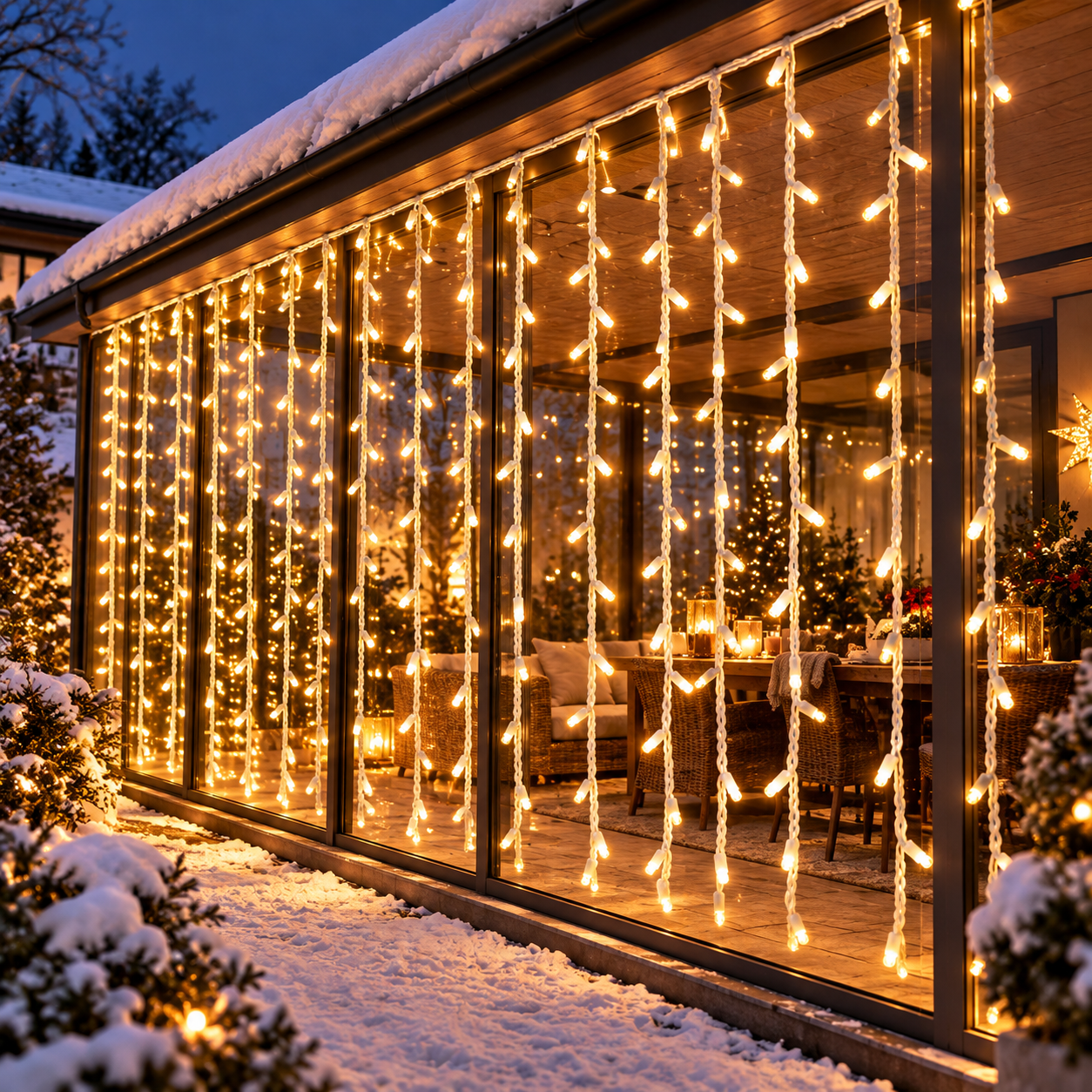 Dış Mekan Eklenebilir Saçaklı LED Işık Gün Işığı 2x2 Metre