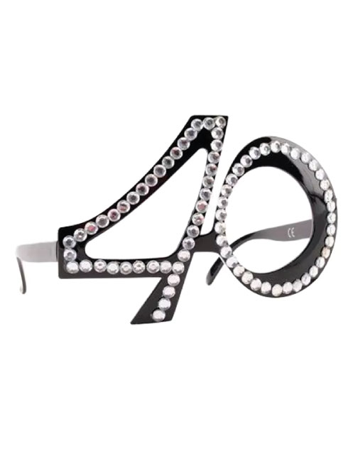 40 Yaş Temalı Taşlı Parti Gözlüğü