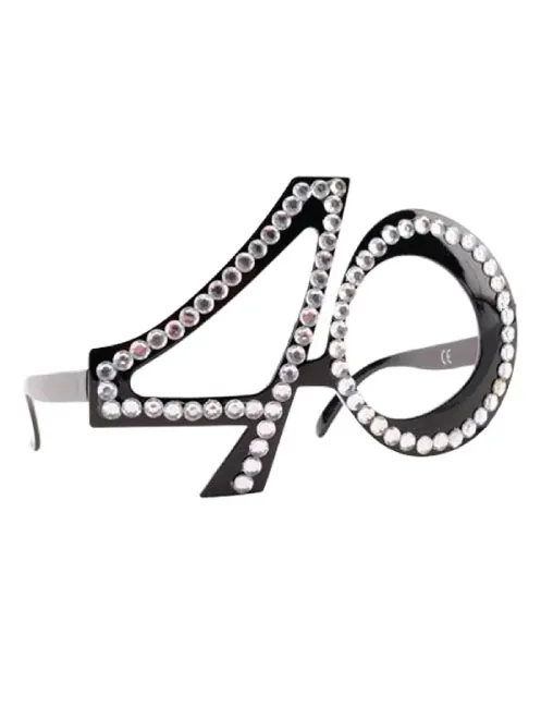 40 Yaş Temalı Taşlı Parti Gözlüğü