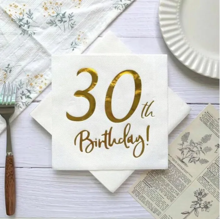 30 Yaş Baskılı Parti Peçetesi