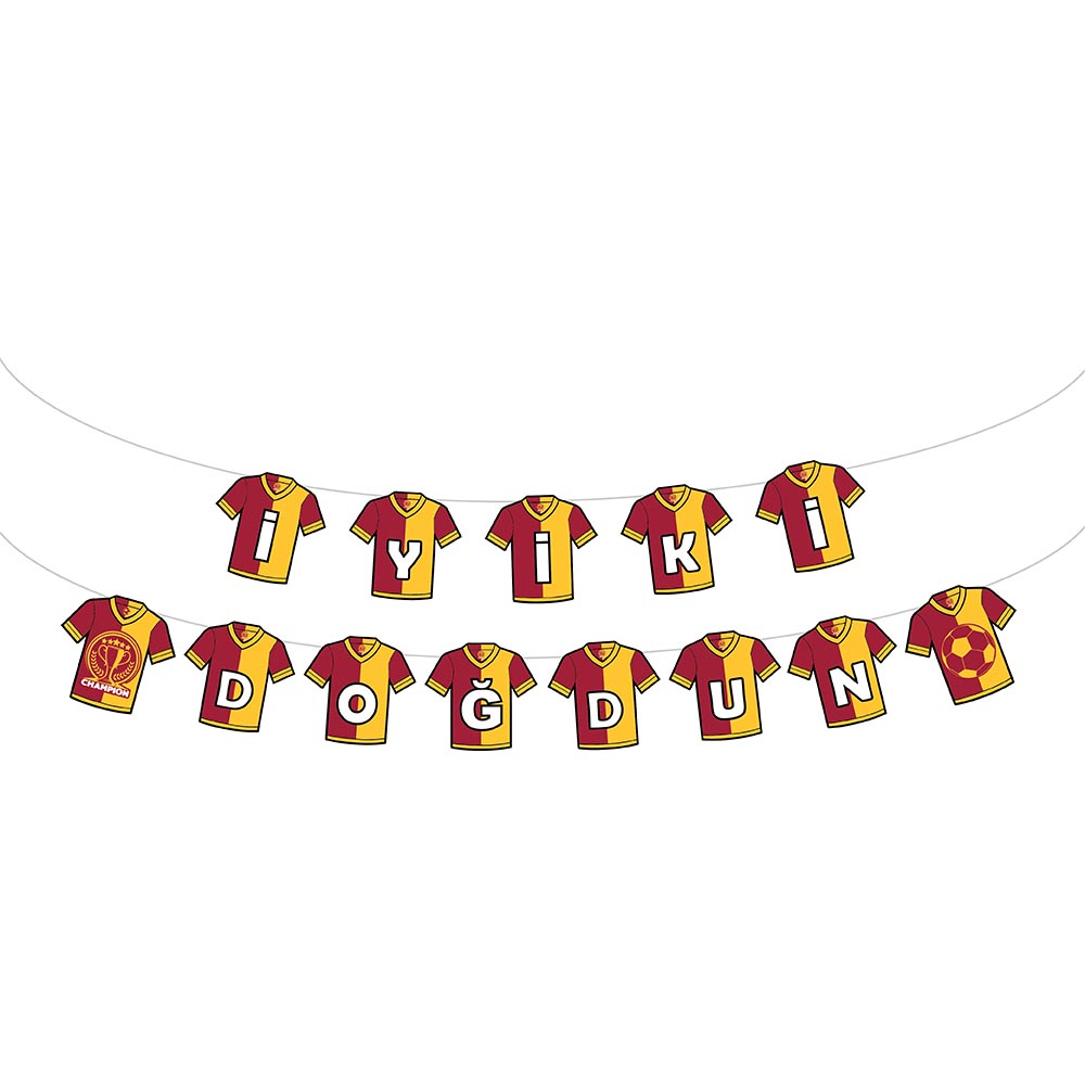 Champion Sarı Kırmızı İyi Ki Doğdun Yazı