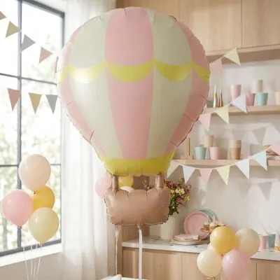 Vintage Tarzı Uçan Balon Şekilli Folyo Balon