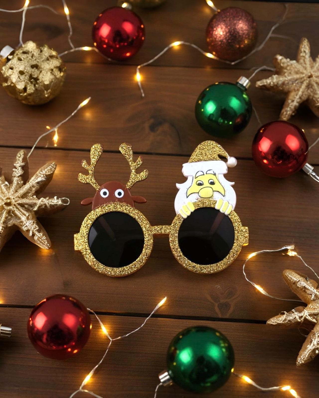 Yılbaşı Gold Renkli Geyik Parti Gözlük