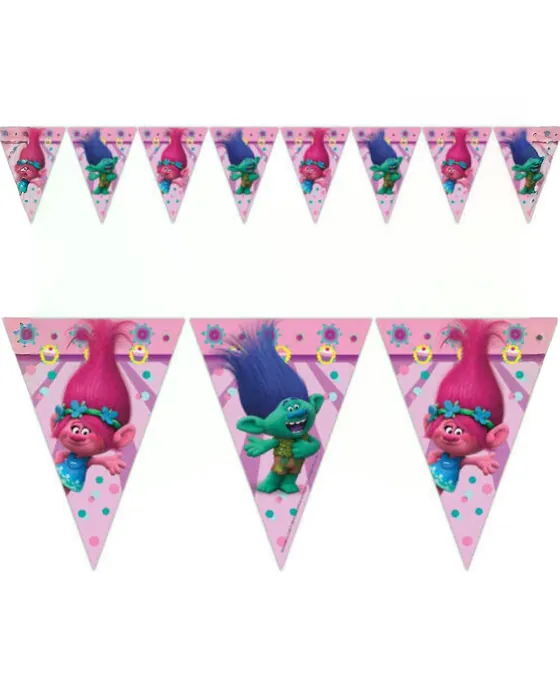 Trolls Temalı Üçgen Flama Banner