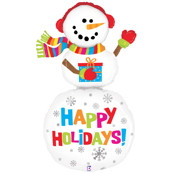 Yılbaşı Happy Holidays 154 cm Snowman Kardan Adam Folyo Balon