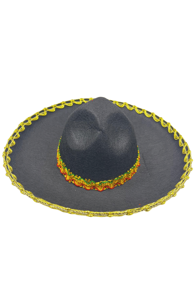 Siyah Meksika Parti Şapkası Lüks