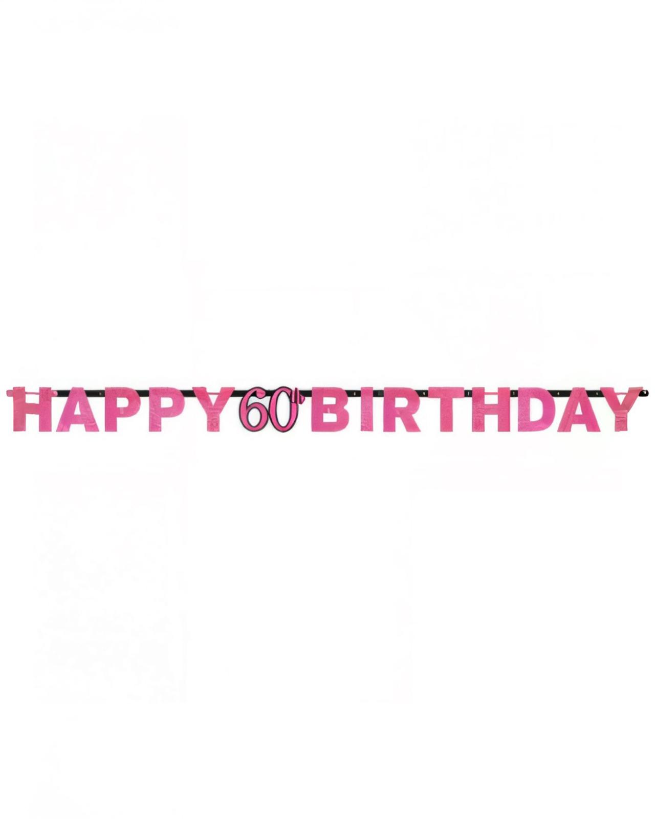 60 Yaş Temalı Happy Birthday Yazı