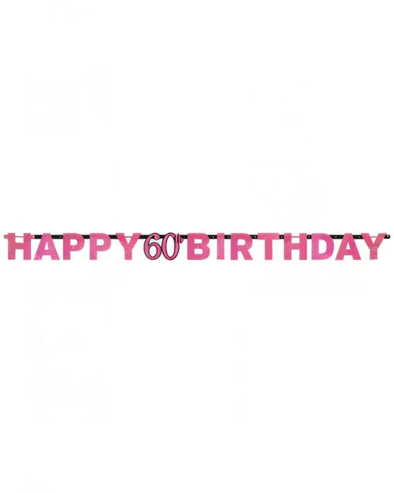 60 Yaş Temalı Happy Birthday Yazı