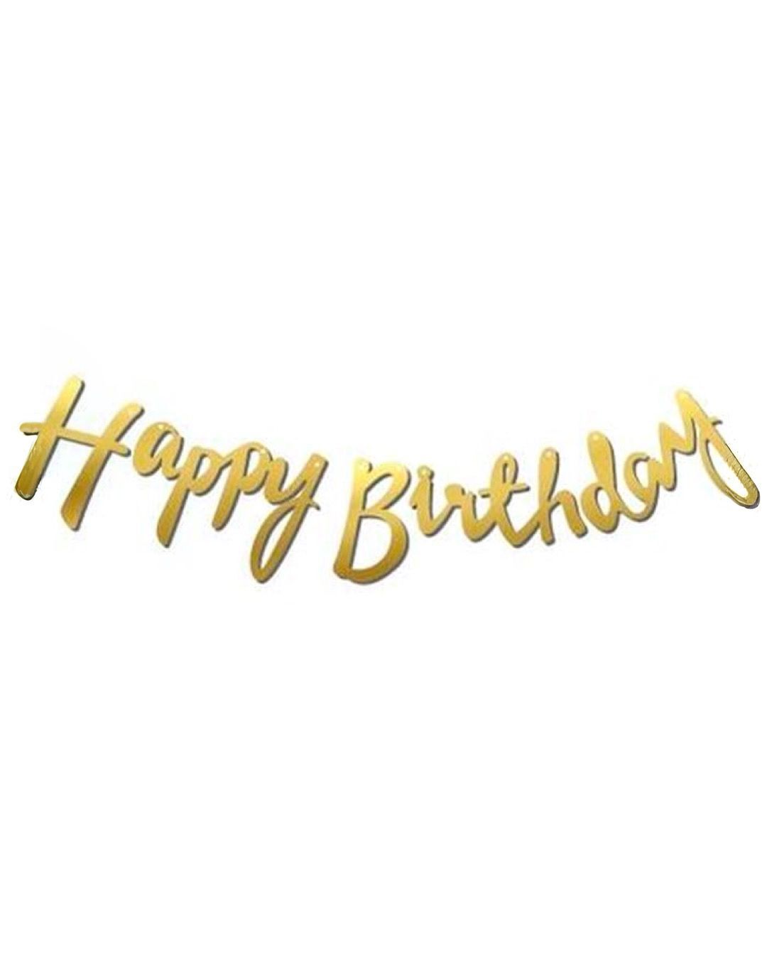 Gold Metalize Happy Birthday Kaligrafi Banner