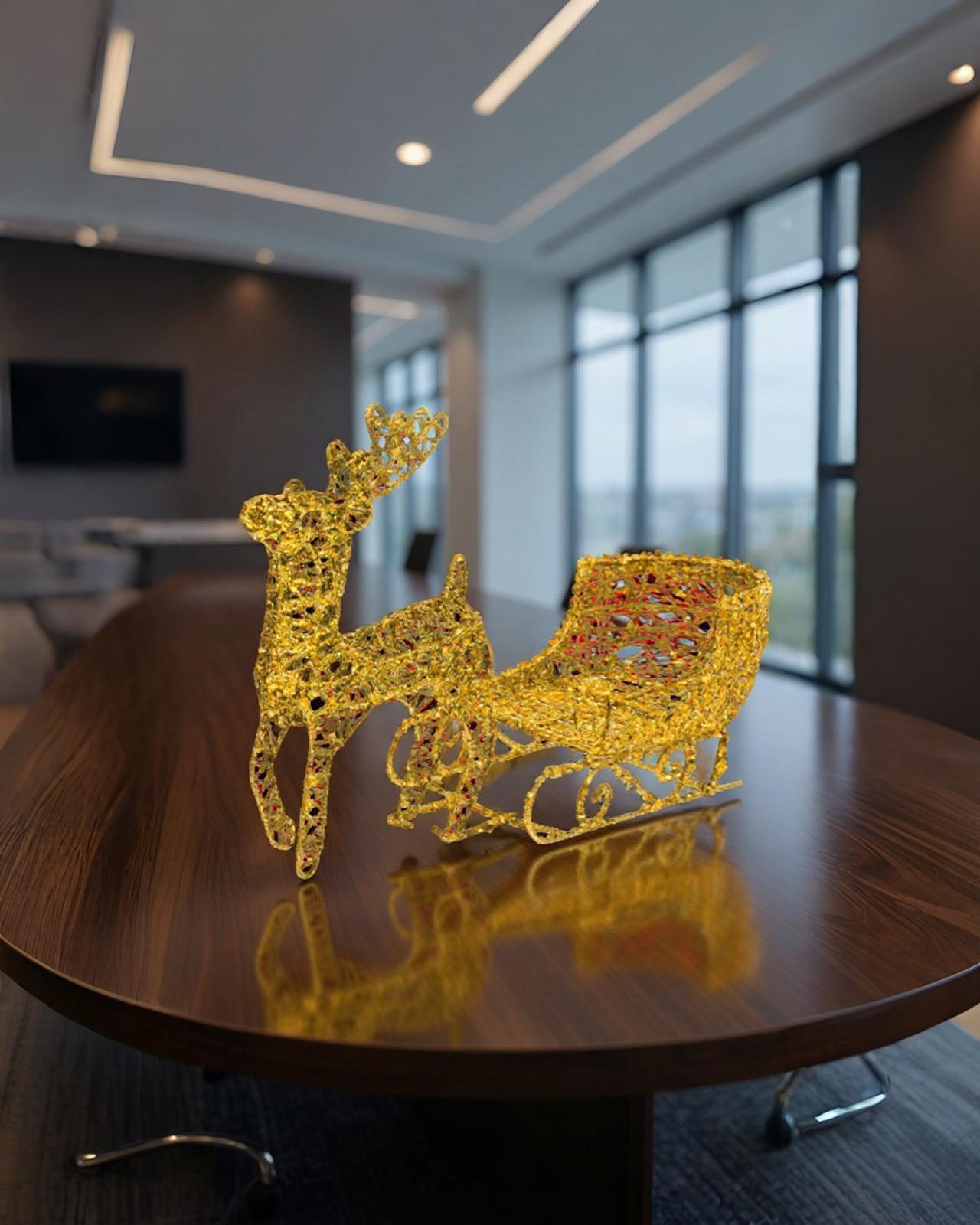 Yılbaşı Kızaklı Geyik Dekor Süs