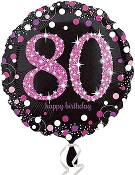 Amscan 80 Yaş Happy Birthday Holografik Folyo Balon