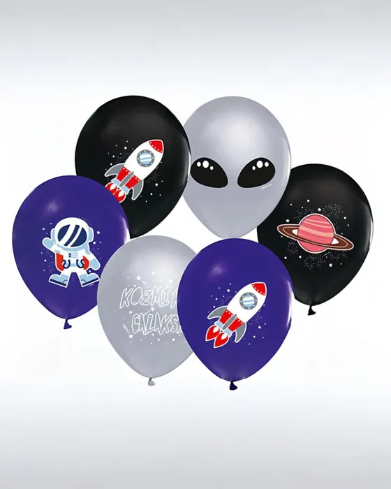 Uzay Temalı Lateks Balon 7'li