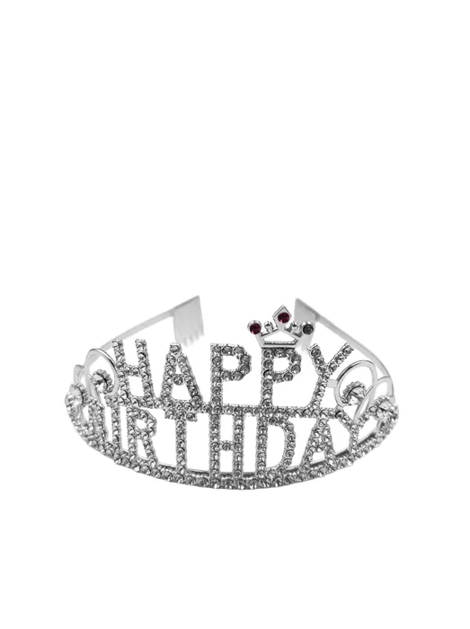 Happy Birthday Yazılı Taşlı Kraliçe Tacı