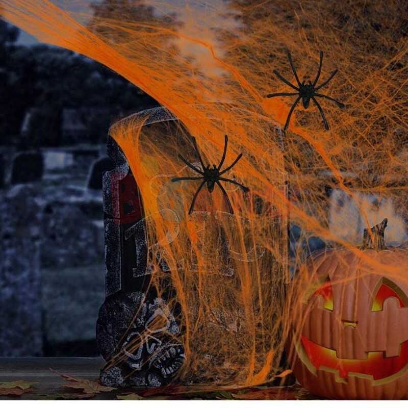 Halloween Pamuklu Örümcek Ağı 20 Gr Turuncu