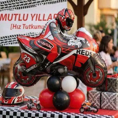 Yarış Motosikleti Şekilli Folyo Balon